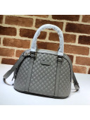 Gucci GG Leather Small Top Handle Bag 449654 Grey 2020