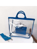 Prada Large Fabric and PVC Handbag Transparent/Blue 1BD164 2018