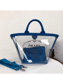Prada Small Fabric and PVC Handbag Transparent/Blue 1BD166 2018