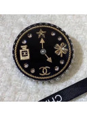 Chanel Clock Round Brooch AB3242 Black 2019