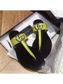 Gucci Leather Thong Sandal with Double G Green 2020