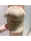 Balenciaga Logo Canvas Baseball Hat Beige 2021 01