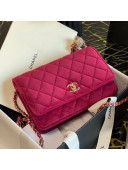 Chanel Velvet Wallet on Chain WOC and Crystal Ball AP1450 Burgundy 2020