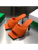 Bottega Veneta The Rubber Lido Quilted Lambskin Heel Sandals 9cm Orange 11 2021  