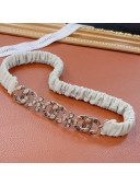 Chanel Lambskin Elastic Belt 20mm AA7695 White 2021