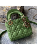 Dior Classic Lady Dior Lambskin Mini Bag Bright Green/Silver 2020