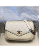 Chanel Quilted Calfskin Flap Bag AS0413 White 2019