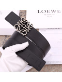 Loewe Calfskin Belt 3.8cm Black/Silver 2021