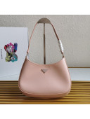 Prada Cleo Brushed Leather Hobo Bag 1BC499 Pink 2021