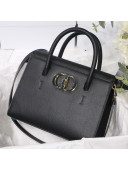 Dior Medium St Honore Tote Bag in Black Grained Calfskin M925 2020