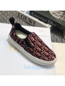 Dior Solar Slip-on Sneakers in Oblique Embroidered Velvet Burgundy 2020