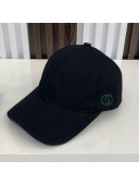 Gucci Canvas Baseball Hat with Double G Black 2021