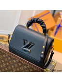 Louis Vuitton Twist MM Top Handle Shoulder Bag in Taurillon Leather M58688 Black 2021