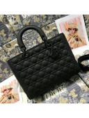 Dior Lady Dior Large Bag in Ultra-Matte Cannage Calfskin Black 2020