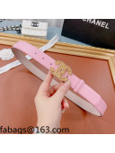 Chanel Calfskin Belt 30mm with Crystal CC Buckle Pink 2021