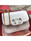 Valentino Small VSLING Smooth Calfskin Shoulder Bag White 2019