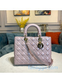 Dior Lady Dior Large Tote Bag in Shiny Pink Cannage Lambskin 2020