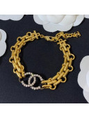 Chanel Crystal Chain Bracelet Gold 2020