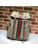 Gucci Ophidia GG Web Medium Backpack 598140 Beige 2019