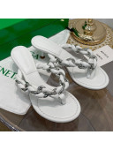 Bottega Veneta Dot Entwined Thong Sandals White 2021