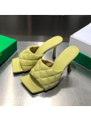 Bottega Veneta Quilted Lambskin Square High-Heel Sandals Yellow 02 2021