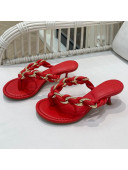 Bottega Veneta Dot Entwined Thong Sandals Red 2021