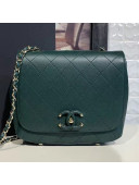 Chanel Quilted Calfskin Small Flap Bag AS0532 Green 2019