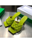 Bottega Veneta Quilted Lambskin Square High-Heel Sandals Kiwi Green 06 2021