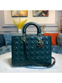 Dior Lady Dior Large Tote Bag in Dark Green Cannage Lambskin 2020