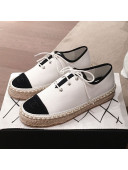 Chanel Canvas Lace-Ups Espadrille Sneakers G36140 White 2020