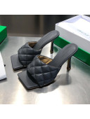 Bottega Veneta Quilted Lambskin Square High-Heel Sandals Grey 10 2021