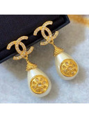 Chanel Drop Earrings Gold/Pearly White 64 2020