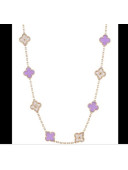 Van Cleef & Arpels Long Clovers Necklace 206129 Lilac 2020