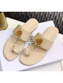 Dior Calfskin Jardin Thong Slide Sandal Beige 2020