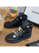 Chanel x Nike Air Jordan Calfskin High-Top Sneakers with Pearl and Silk Laces Black 2021