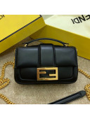 Fendi Mini Baguette Chain Bag in Black Nappa Leather 2020