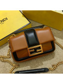Fendi Mini Baguette Chain Bag in Brown Nappa Leather 2020