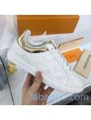 Louis Vuitton Luxembourg Sneakers in Monogram Embossed Leather White/Gold 2020 (For Women and Men)
