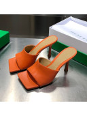 Bottega Veneta Stretch Calfskin Heel Sandals 9cm Orange 2021