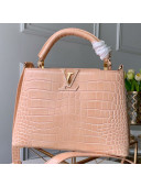 Louis Vuitton Capucines BB Crocodile Leather Top Handle Bag N95191 Tivoli Beige 2019