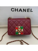 Chanel Quilted Calfskin Resin Stone Flap Bag AS2259 Burgundy 2020 TOP