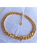 Dior CD Chian Necklace 2061231 Bright Gold 2020