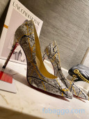 Christian Louboutin Snakeskin Embossed Leather Pumps Grey 202101