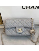 Chanel Quilted Leather Flap Bag with Crystal Ball AS1787 Gray 2020