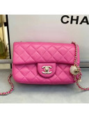 Chanel Quilted Leather Flap Bag with Crystal Ball AS1787 Pink 2020
