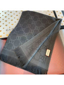 Gucci Wool GG Scarf 45x180cm Dark Grey 2019