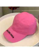 Balenciaga Logo Canvas Baseball Hat Pink 2021 13
