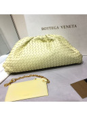 Bottega Veneta The Large Pouch Clutch in Woven Lambskin Yellow 2020