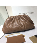 Bottega Veneta The Large Pouch Clutch in Woven Lambskin Brown 2020