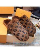 Louis Vuitton Monogram Mink Fur and Wool Homey Flats Mules Brown 01 2020